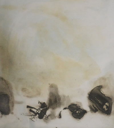ZAO Wou-Ki : Au fond du lac, Gravure originale signée