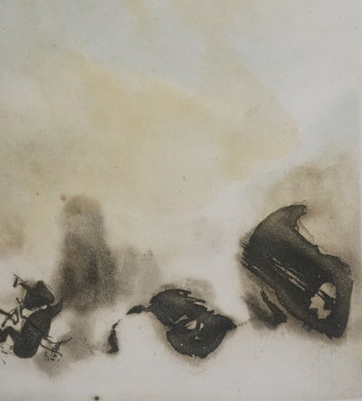 ZAO Wou-Ki : Au fond du lac, Gravure originale signée