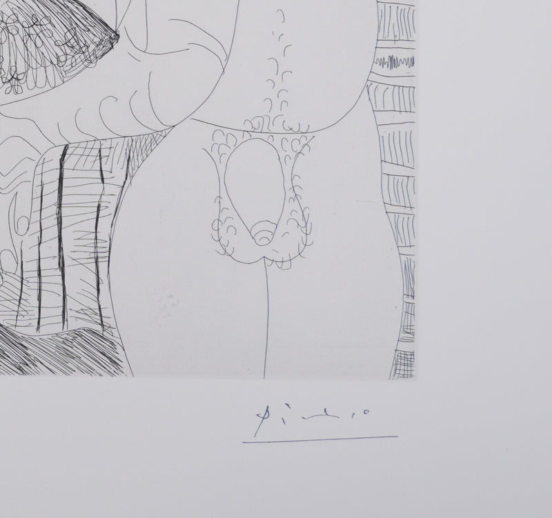 Pablo PICASSO : Les 156, Le Temps passe. Amazone au coutelas…, Gravure originale signée