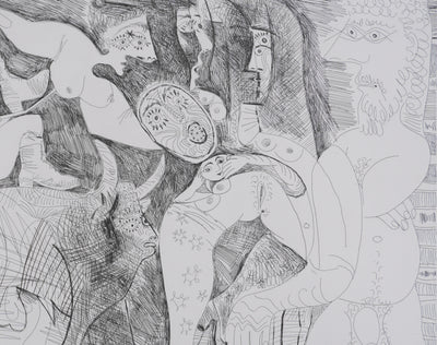 Pablo PICASSO : Les 156, Le Temps passe. Amazone au coutelas…, Gravure originale signée