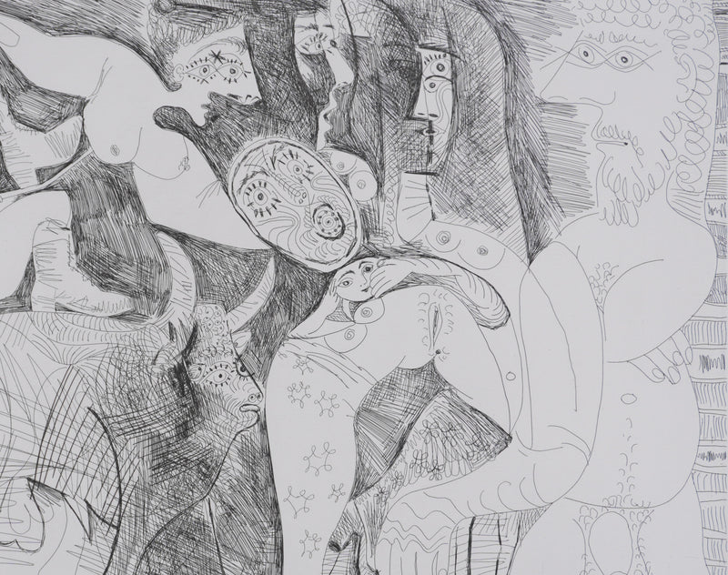 Pablo PICASSO : Les 156, Le Temps passe. Amazone au coutelas…, Gravure originale signée