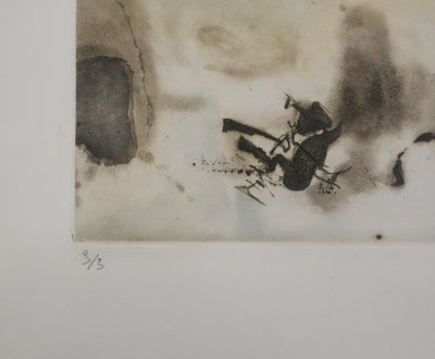 ZAO Wou-Ki : Au fond du lac, Gravure originale signée