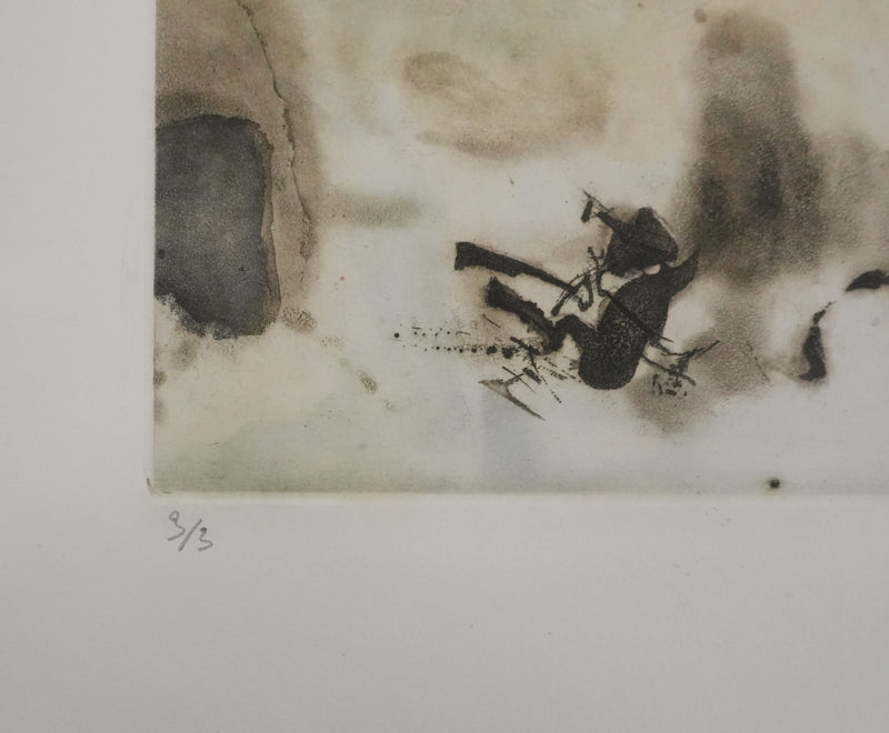 ZAO Wou-Ki : Au fond du lac, Gravure originale signée
