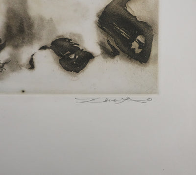 ZAO Wou-Ki : Au fond du lac, Gravure originale signée