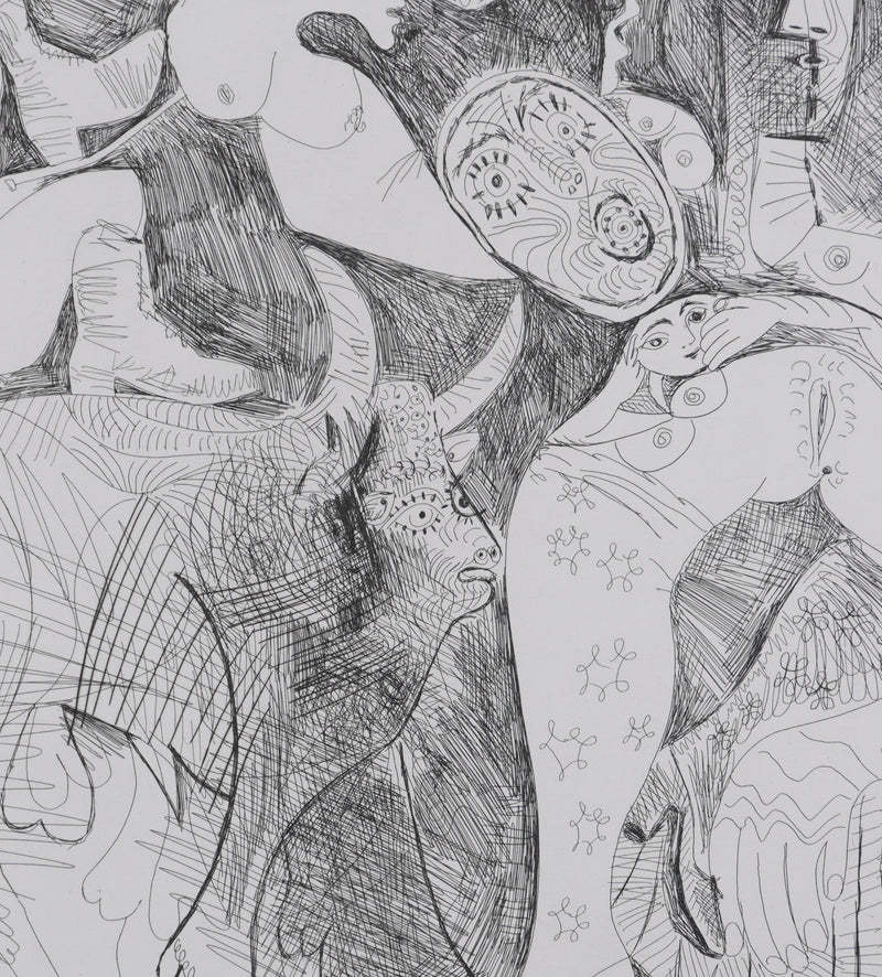 Pablo PICASSO : Les 156, Le Temps passe. Amazone au coutelas…, Gravure originale signée