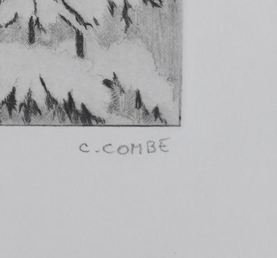 Camille COMBE : Au pâle soleil du matin, Gravure originale signée