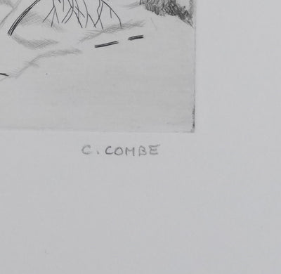 Camille COMBE : Sous bois, Gravure originale signée