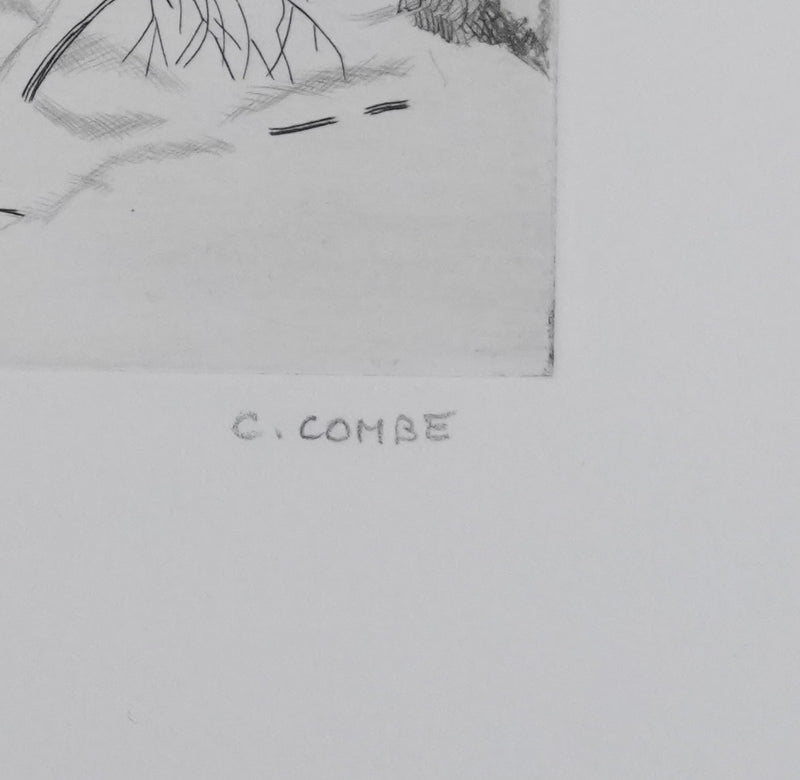 Camille COMBE : Sous bois, Gravure originale signée