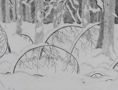 Camille COMBE : Sous bois, Gravure originale signée