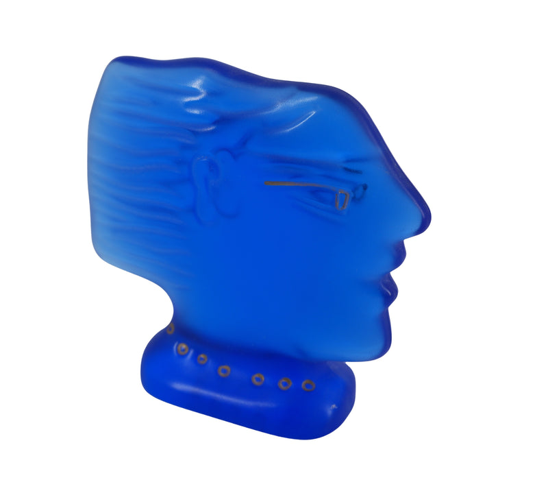 Alekos FASSIANOS : Kallisti bleu, Sculpture en pate de cristal signée