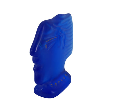 Alekos FASSIANOS : Kallisti bleu, Sculpture en pate de cristal signée