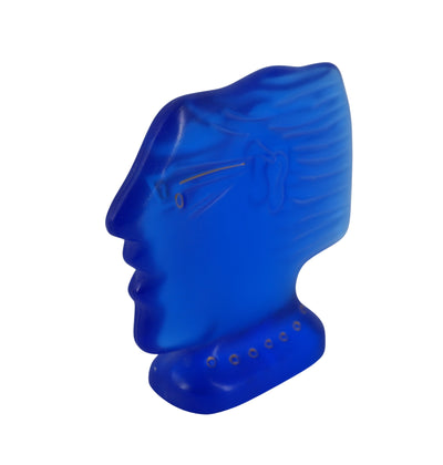 Alekos FASSIANOS : Kallisti bleu, Sculpture en pate de cristal signée