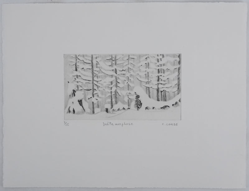 Camille COMBE : Métamorphose, Gravure originale signée