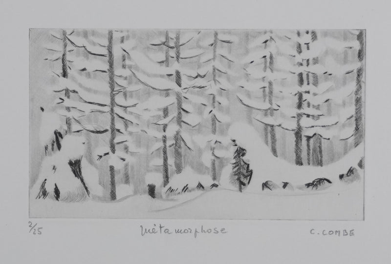 Camille COMBE : Métamorphose, Gravure originale signée