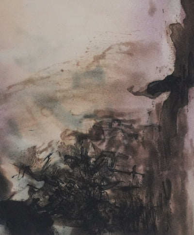 ZAO Wou-Ki : Reflets de l'étang, Gravure originale signée