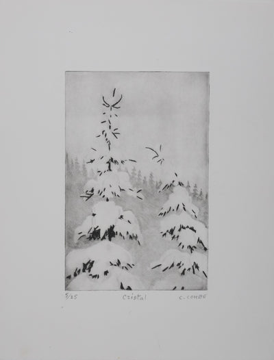 Camille COMBE : Cristal, Gravure originale signée