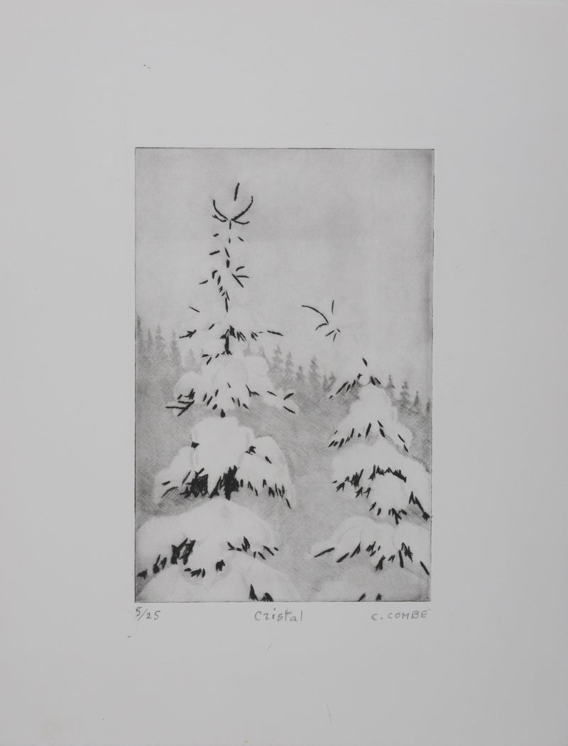 Camille COMBE : Cristal, Gravure originale signée