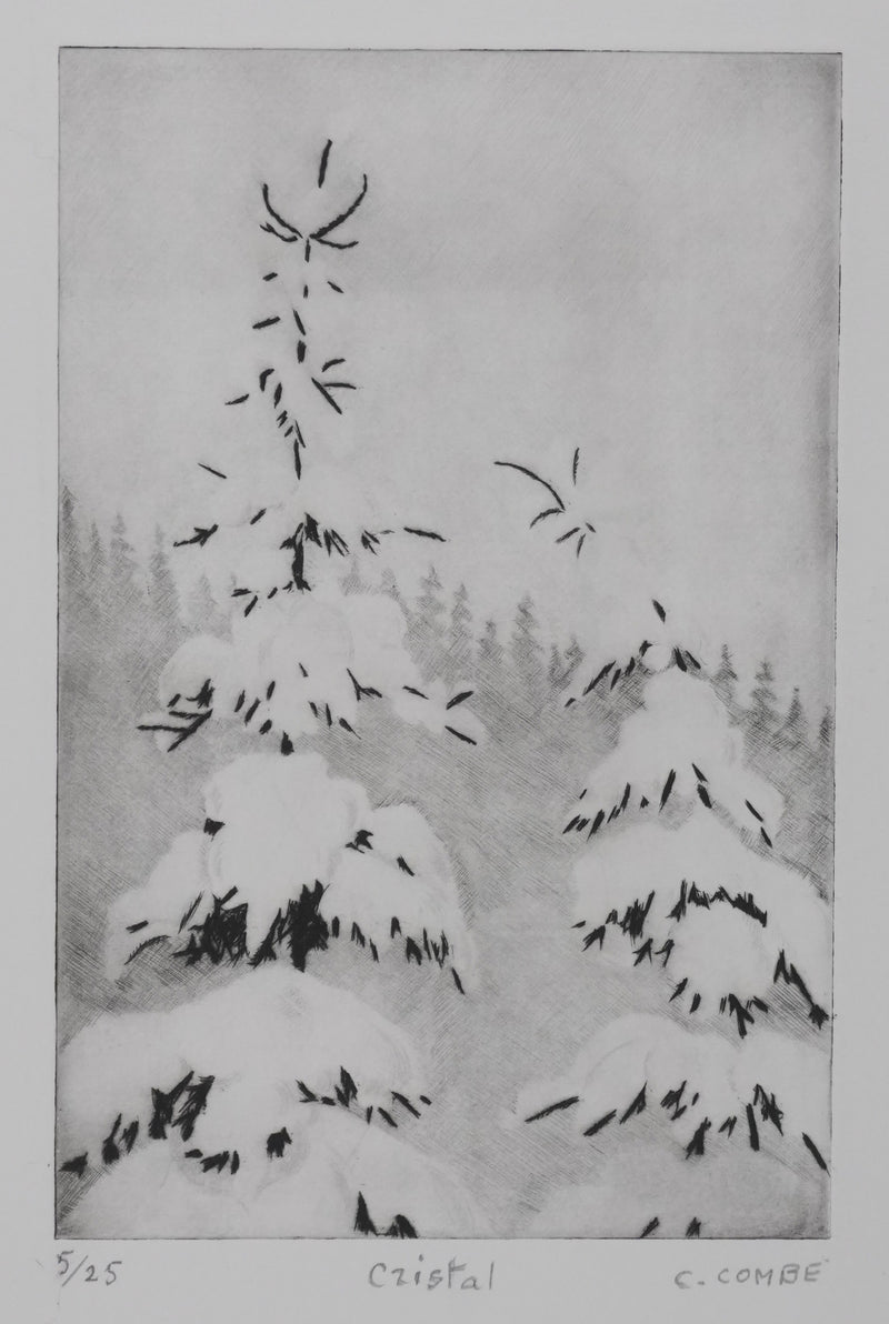 Camille COMBE : Cristal, Gravure originale signée