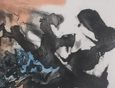 ZAO Wou-Ki : Obscurité du lac, Gravure originale signée