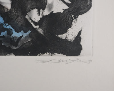 ZAO Wou-Ki : Obscurité du lac, Gravure originale signée