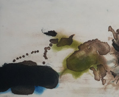 ZAO Wou-Ki : L'étang mouvementé (Japon), Gravure originale signée