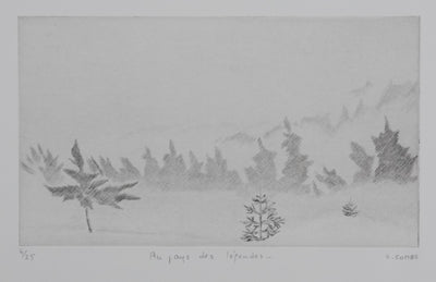 Camille COMBE : Au pays des légendes, Gravure originale signée