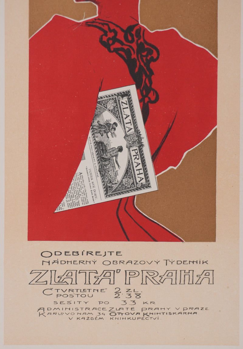 Vaclav OLIVA : Prague doré (Zlata Praha), Lithographie originale signée