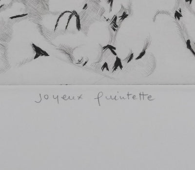 Camille COMBE : Joyeux Quintette, Gravure originale signée