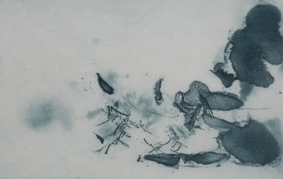 ZAO Wou-Ki : L'étang mouvementé (Etat gris), Gravure originale