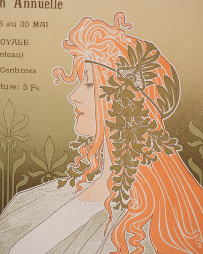 Henri PRIVAT-LIVEMONT : Cercle artistique, Lithographie originale signée