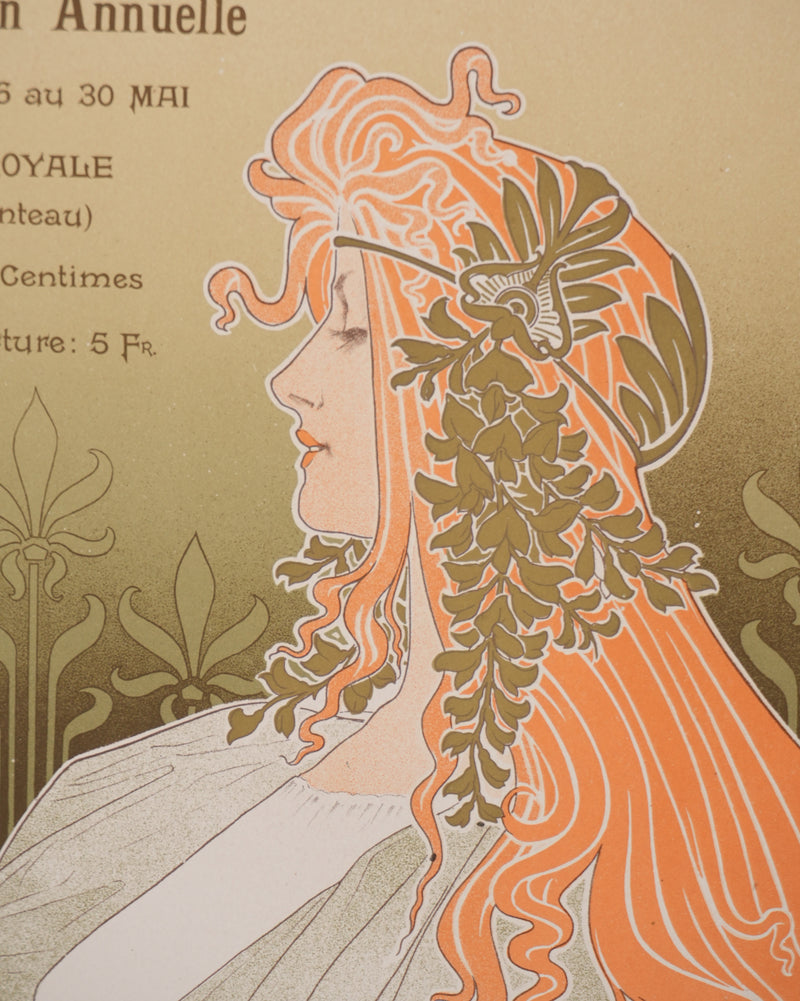 Henri PRIVAT-LIVEMONT : Cercle artistique, Lithographie originale signée