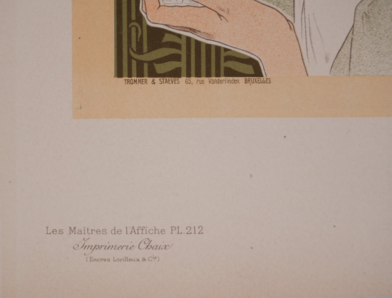 Henri PRIVAT-LIVEMONT : Cercle artistique, Lithographie originale signée