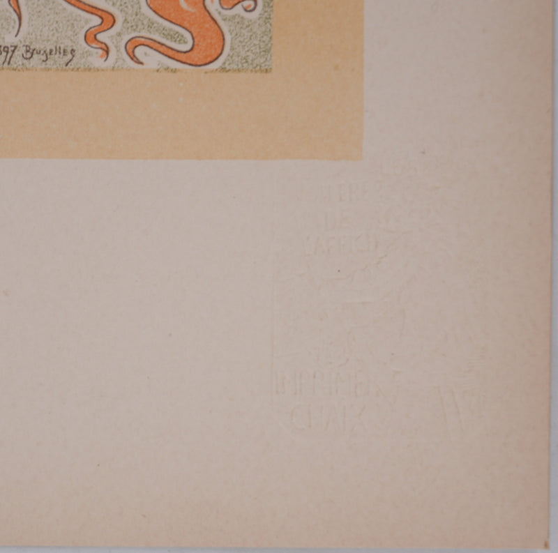 Henri PRIVAT-LIVEMONT : Cercle artistique, Lithographie originale signée