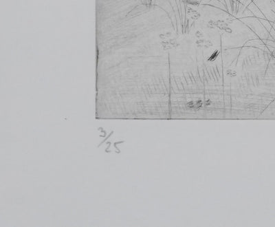 Camille COMBE : Clairière, Gravure originale signée