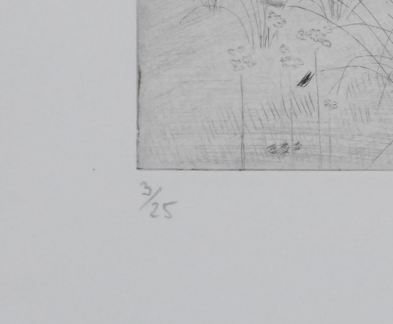 Camille COMBE : Clairière, Gravure originale signée