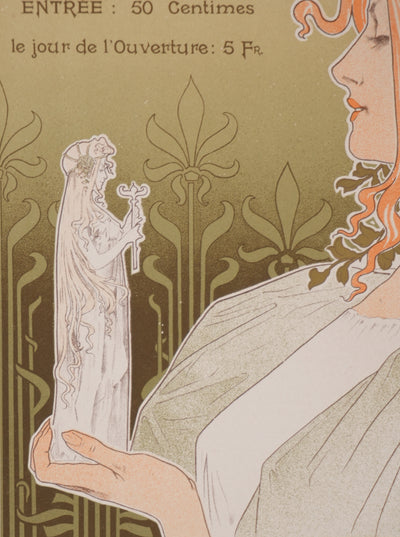 Henri PRIVAT-LIVEMONT : Cercle artistique, Lithographie originale signée