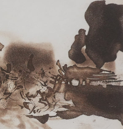 ZAO Wou-Ki : L'étang mouvementé (Etat brun), Gravure originale
