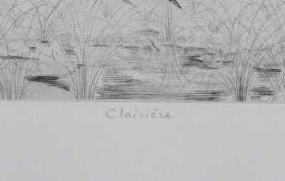 Camille COMBE : Clairière, Gravure originale signée