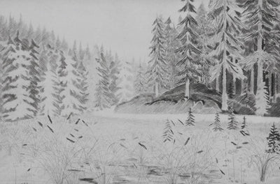 Camille COMBE : Clairière, Gravure originale signée