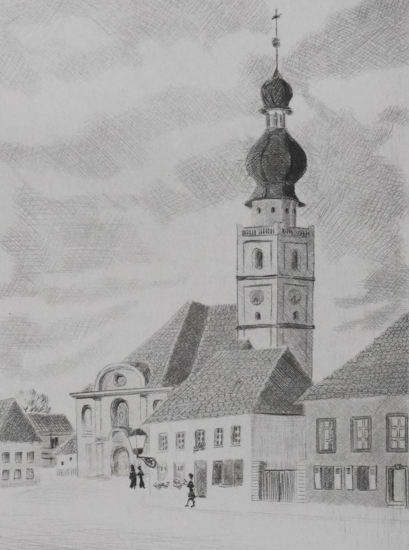 Camille COMBE : Sankt Georg, Gravure originale signée