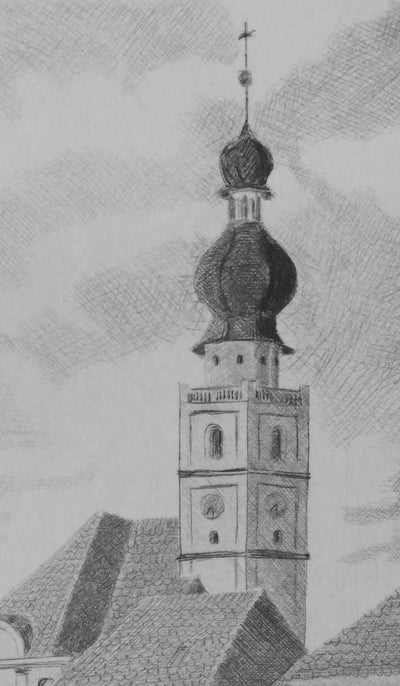 Camille COMBE : Sankt Georg, Gravure originale signée