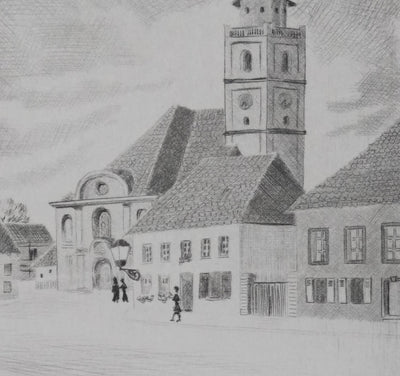 Camille COMBE : Sankt Georg, Gravure originale signée