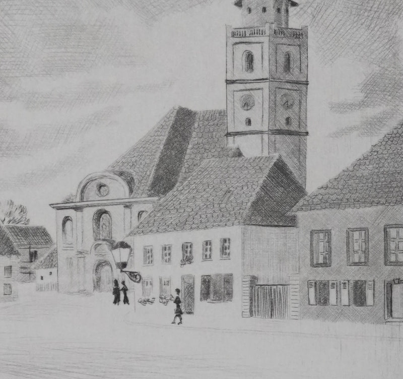 Camille COMBE : Sankt Georg, Gravure originale signée