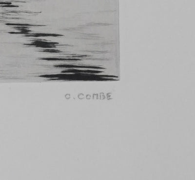 Camille COMBE : Grado : soir sur la lagune, Gravure originale signée
