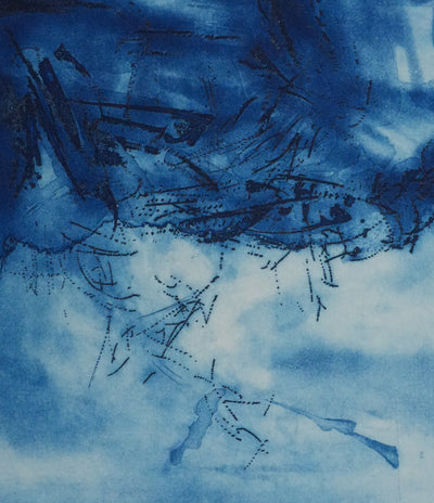 ZAO Wou-Ki : L'étang obscur (Etat bleu), Gravure originale