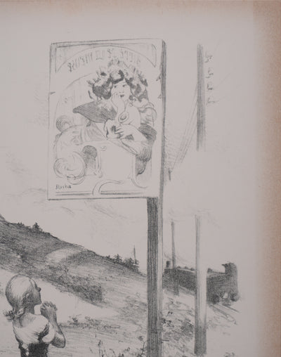 Adolphe WILLETTE : La pieuse, Lithographie originale signée
