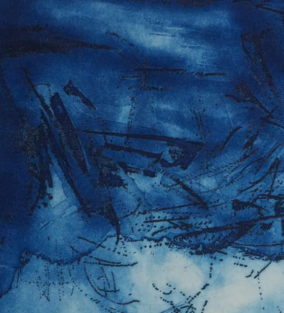 ZAO Wou-Ki : L'étang obscur (Etat bleu), Gravure originale