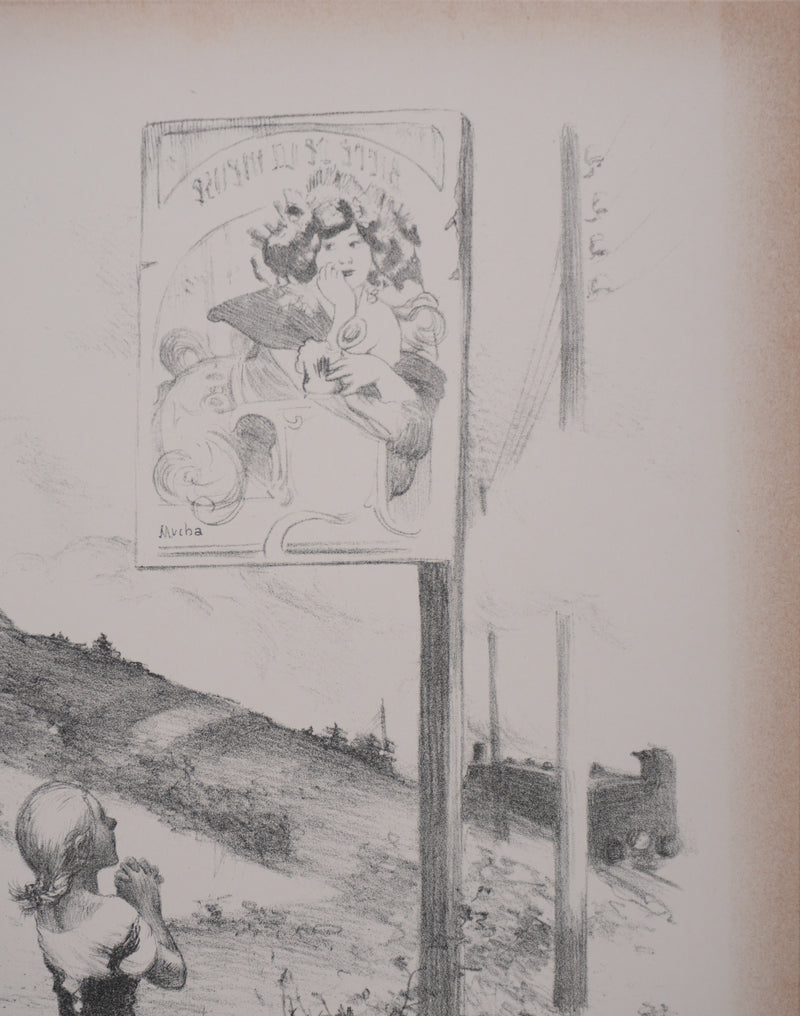 Adolphe WILLETTE : La pieuse, Lithographie originale signée
