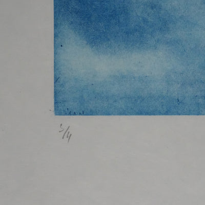 ZAO Wou-Ki : L'étang obscur (Etat bleu), Gravure originale