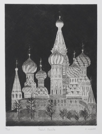 Camille COMBE : Saint-Basile, Gravure originale signée
